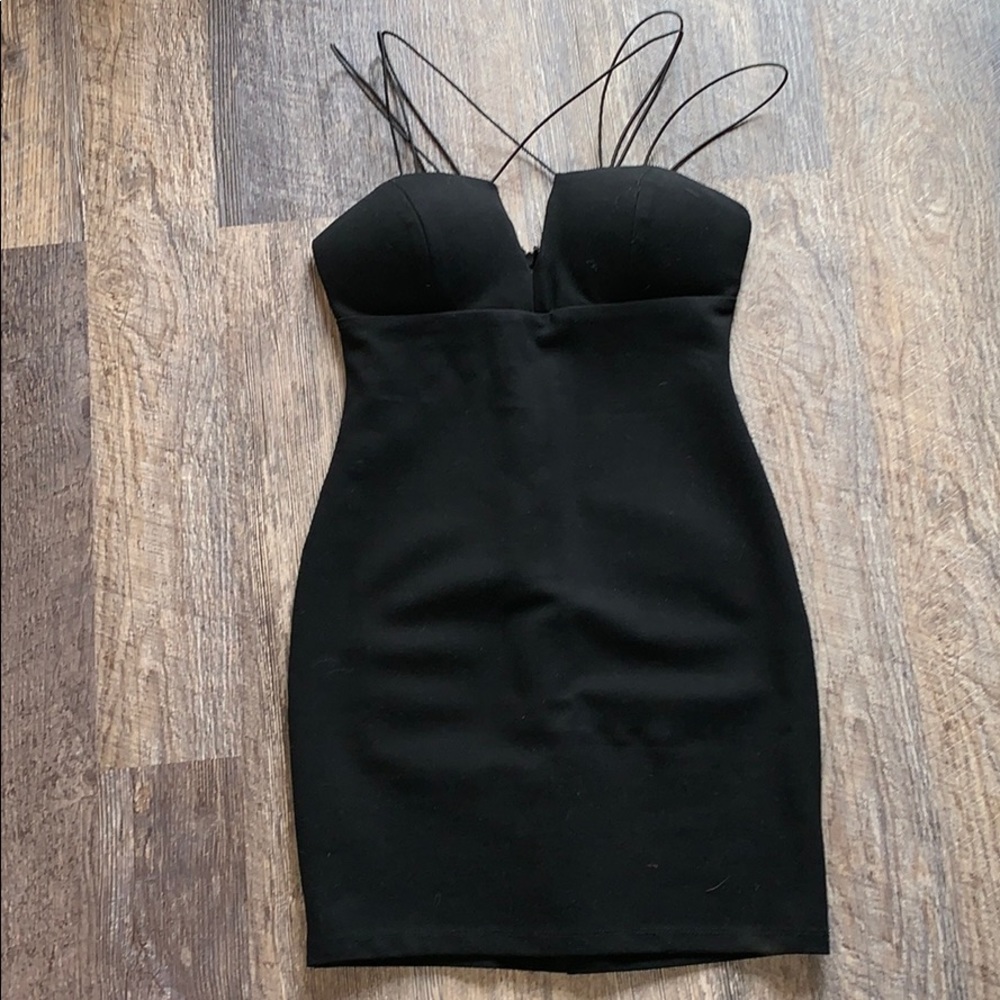 Black strapped back dress